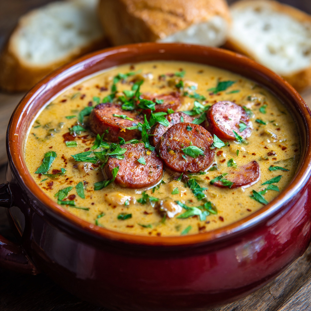 Creamy Bean Soup With Kielbasa - Creamy Bean Soup With Kielbasa