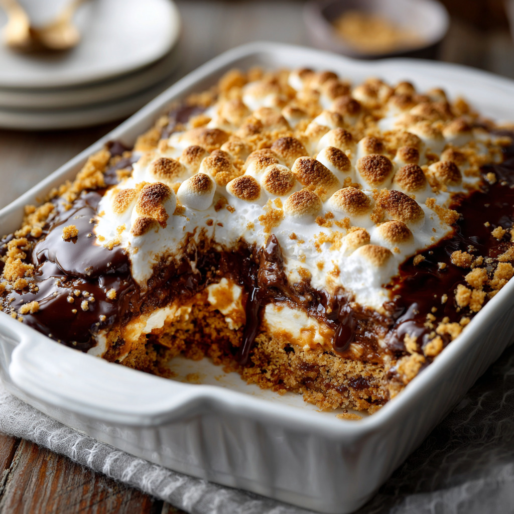 Ooey Gooey S'mores Casserole - Ooey Gooey Smores Casserole