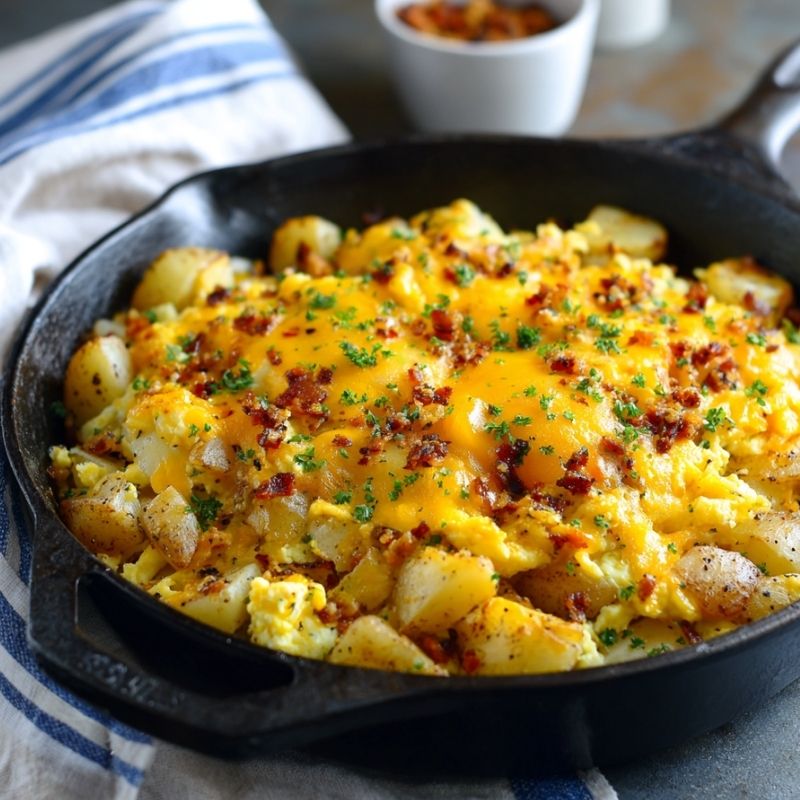 Comforting Cheesy Potato Egg Scramble - PP162 Thumb Comforting Cheesy Potato Egg Scramble