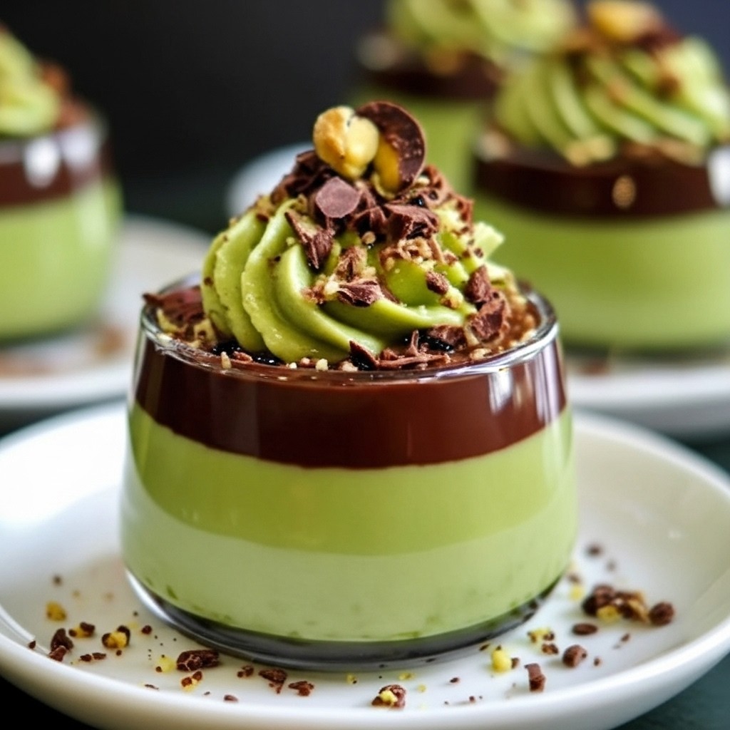 Luxurious Pistachio Mousse With Chocolate Ganache