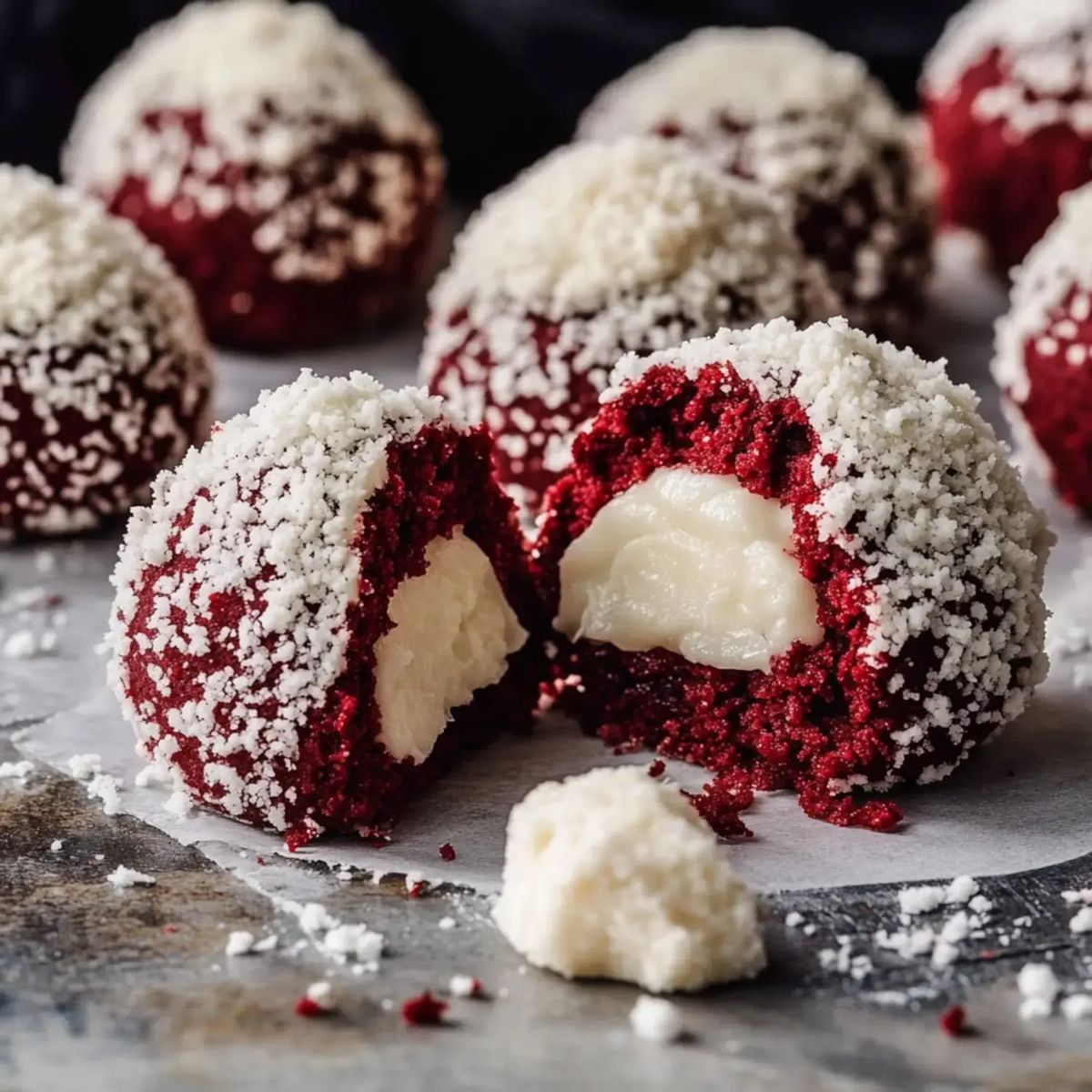 Irresistible Red Velvet Snowball Cookies With White Chocolate Filling - PP509 Thumb Irresistible Red Velvet Snowball Cookies With White Chocolate Filling