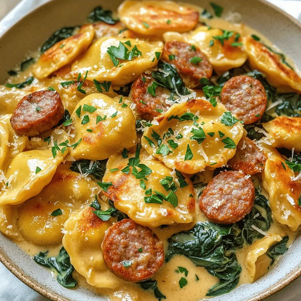 Creamy Pierogi And Turkey Sausage Skillet