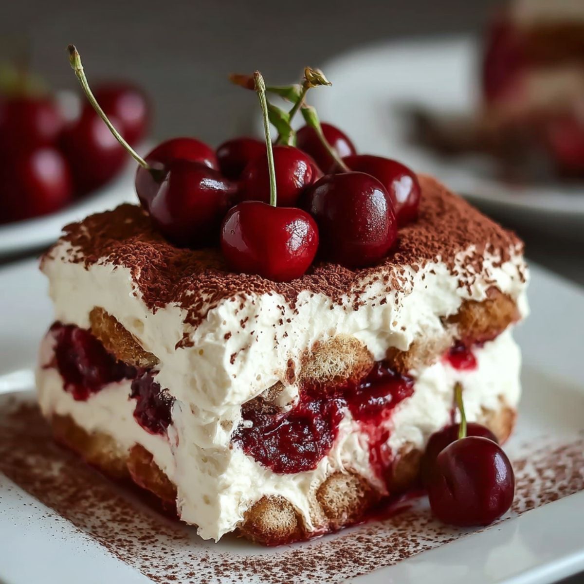 Decadent Cherry Amaretto Tiramisu