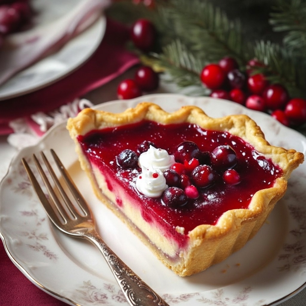 Elegant Cranberry Custard Pie