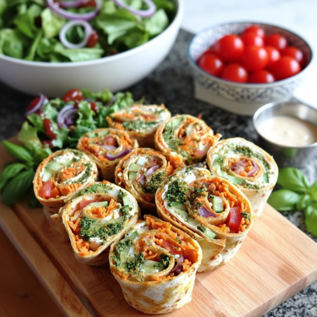 Easy Fresh Vegetable Tortilla Roll Ups