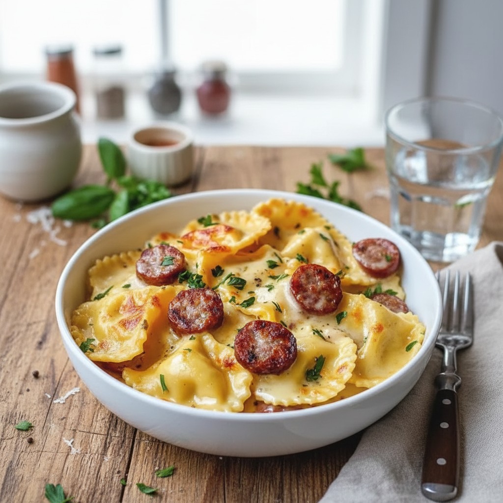 Pierogi Casserole With Kielbasa - PP726 Thumb Easy Pierogi Casserole With Kielbasa