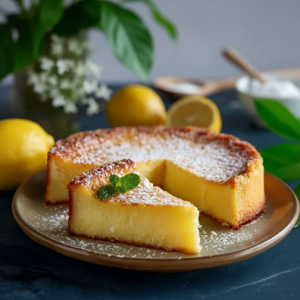 Classic Italian Grandma Lemon Custard Cake