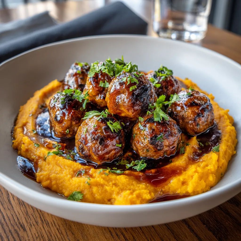 Pork Meatballs With Sweet Potato Mash - PP783 Thumb Pork Meatballs With Sweet Potato Mash