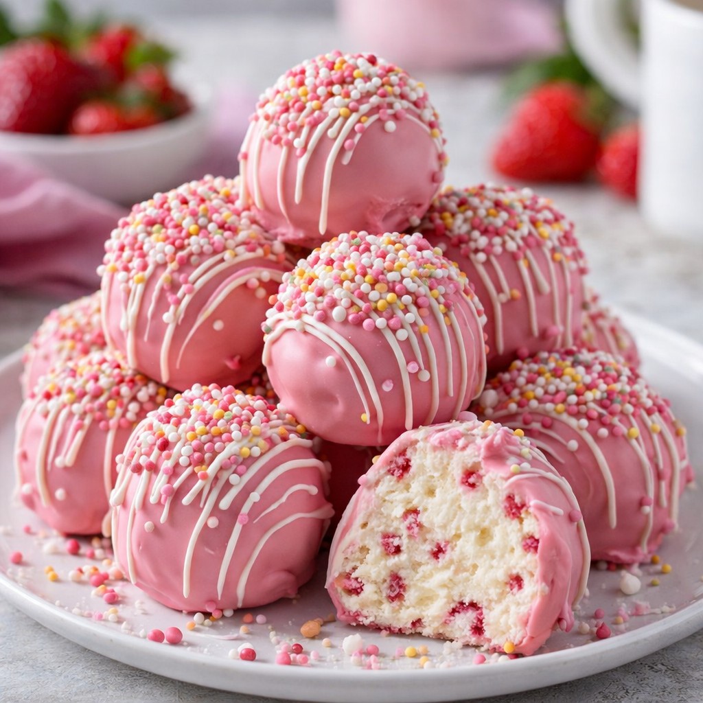 Sweet Strawberry Shortcake Cheesecake Truffles - PP797 Thumb Sweet Strawberry Shortcake Cheesecake Truffles