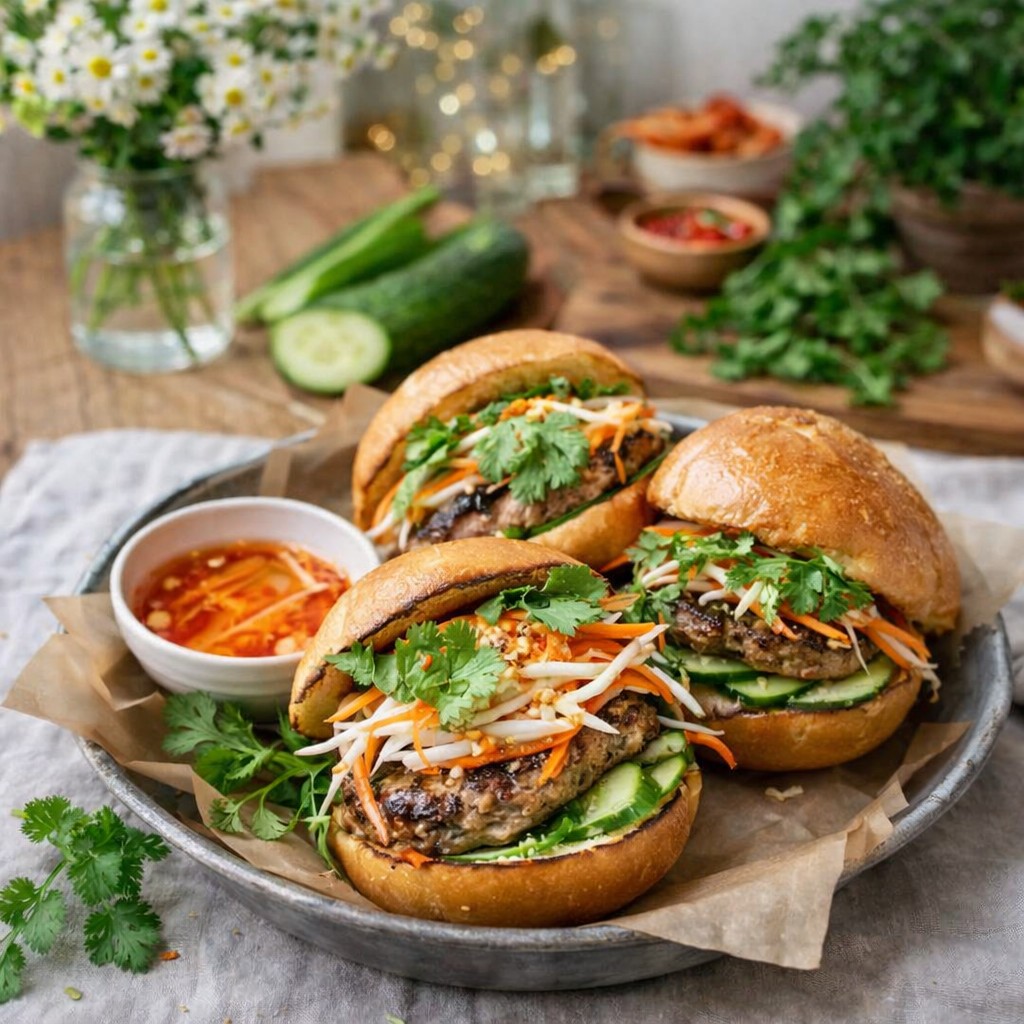 Crispy Pork Banh Mi Burger