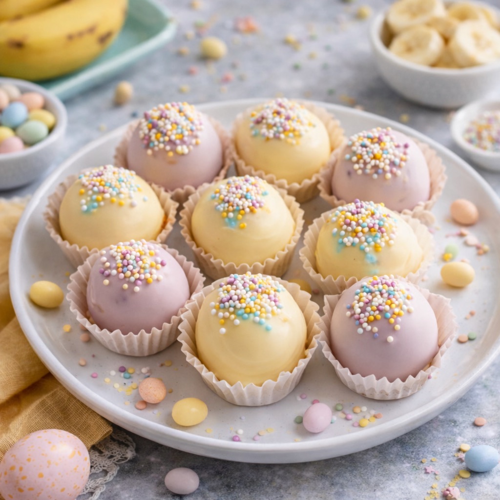 Creamy Banana Pudding Easter Truffles