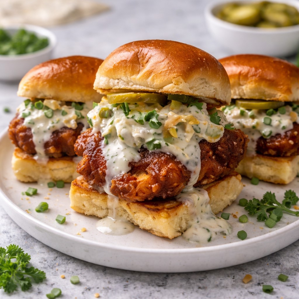 Crispy Nashville Hot Chicken Sliders With Dill Pickle Aioli - PP889 Thumb Crispy Nashville Hot Chicken Sliders With Dill Pickle Aioli