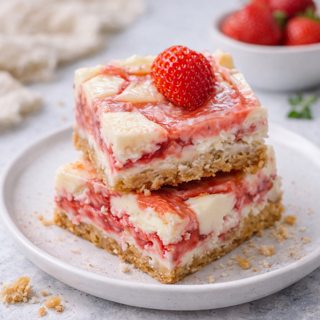 Strawberry White Chocolate Gooey Bars