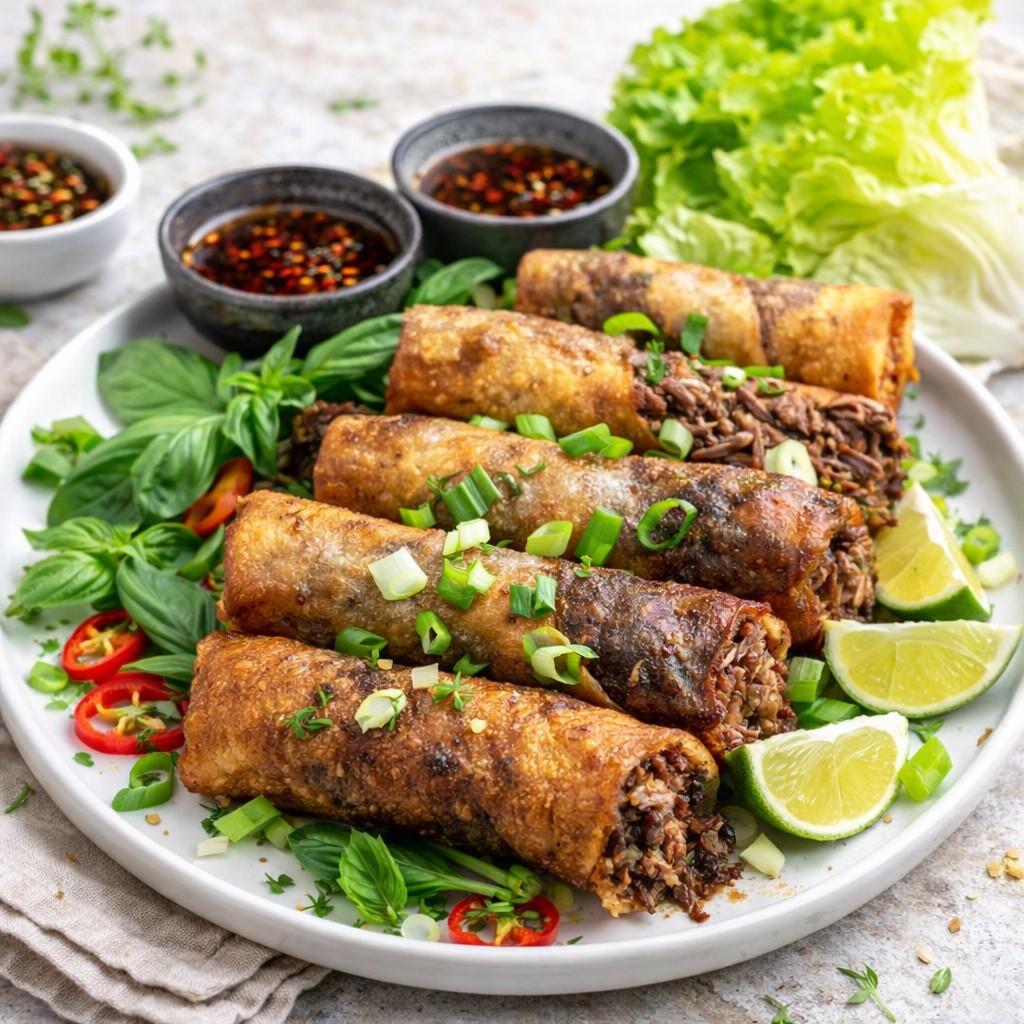Thai Basil Beef Rolls