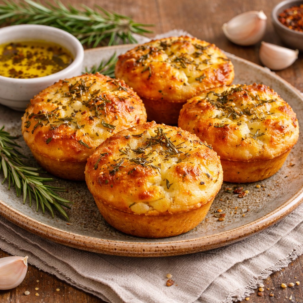 Garlic Rosemary Focaccia Muffin - PP954 Thumb Garlic Rosemary Focaccia Muffin