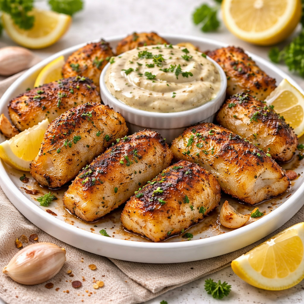 Crispy Lemon Butter Fish Bites With Garlic Aioli - PP974 Thumb Crispy Lemon Butter Fish Bites With Garlic Aioli