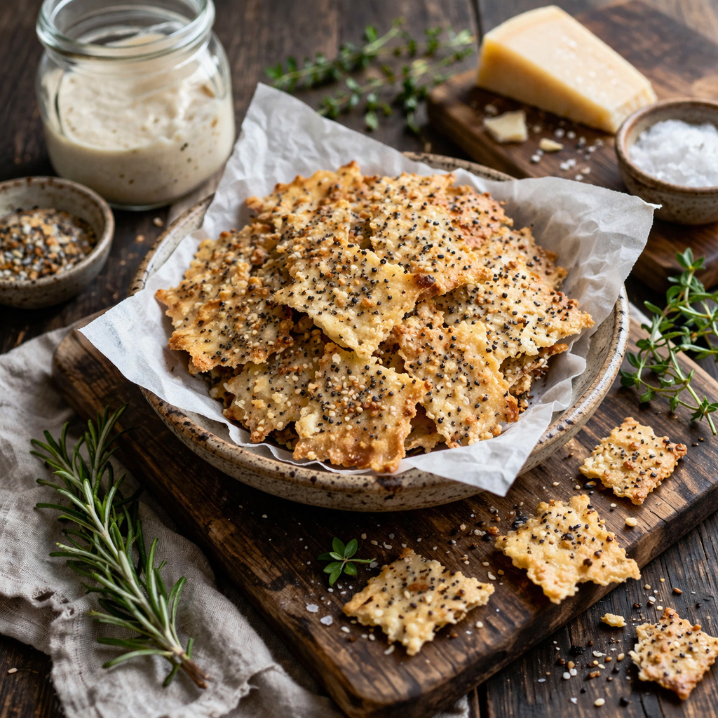 Easy No-Roll Sourdough Discard Crackers - PP978 Thumb Easy No Roll Sourdough Discard Crackers