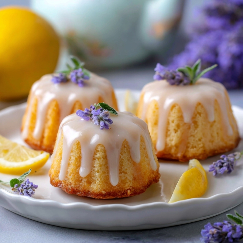 Delicate Mini Lemon Cakes With Lavender Glaze - PP1009 Thumb Delicate Mini Lemon Cakes With Lavender Glaze