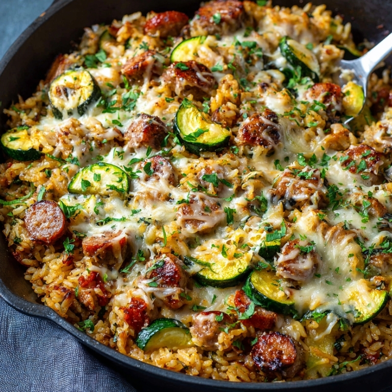 Sausage Zucchini Rice Casserole - PP1016 Thumb Sausage Zucchini Rice Casserole