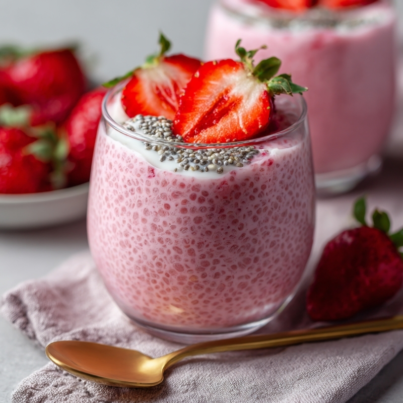 Creamy Dreamy Strawberry Cheesecake Chia Seed Pudding - PP1023 Thumb Strawberry Cheesecake Chia Seed Pudding
